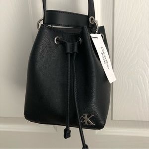 CK: Calvin Klein Bucket purse (black). NWT.